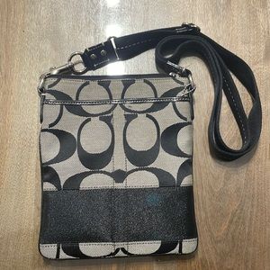 Black and Grey Coach Messenger Bag